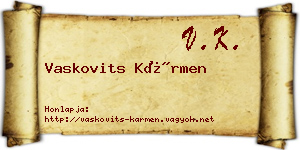 Vaskovits Kármen névjegykártya